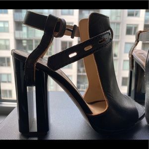 Reed Krakoff Chunky Black Leather Heels